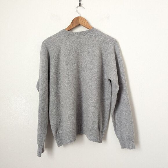 Officine Generale Paris light grey 100% merino wool Slater crewneck sweater - Picture 6 of 7